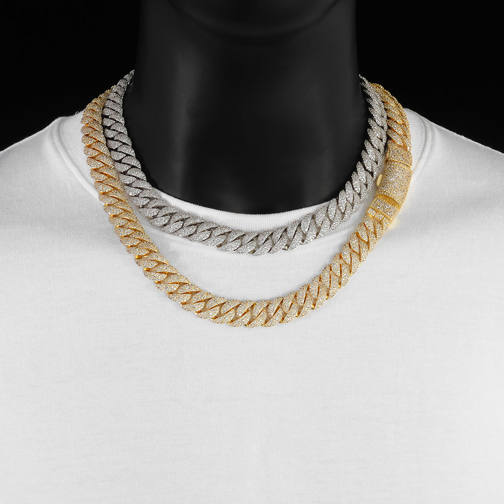 Iced out 14mm 3 Row Diamond Cu - đánh giá và giá Hip Hop Chain Necklace