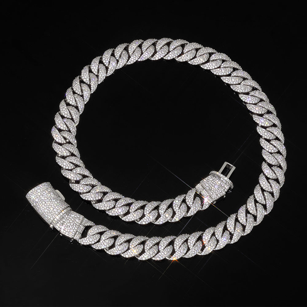 Iced out 14mm 3 Row Diamond Cu - đánh giá và giá Hip Hop Chain Necklace