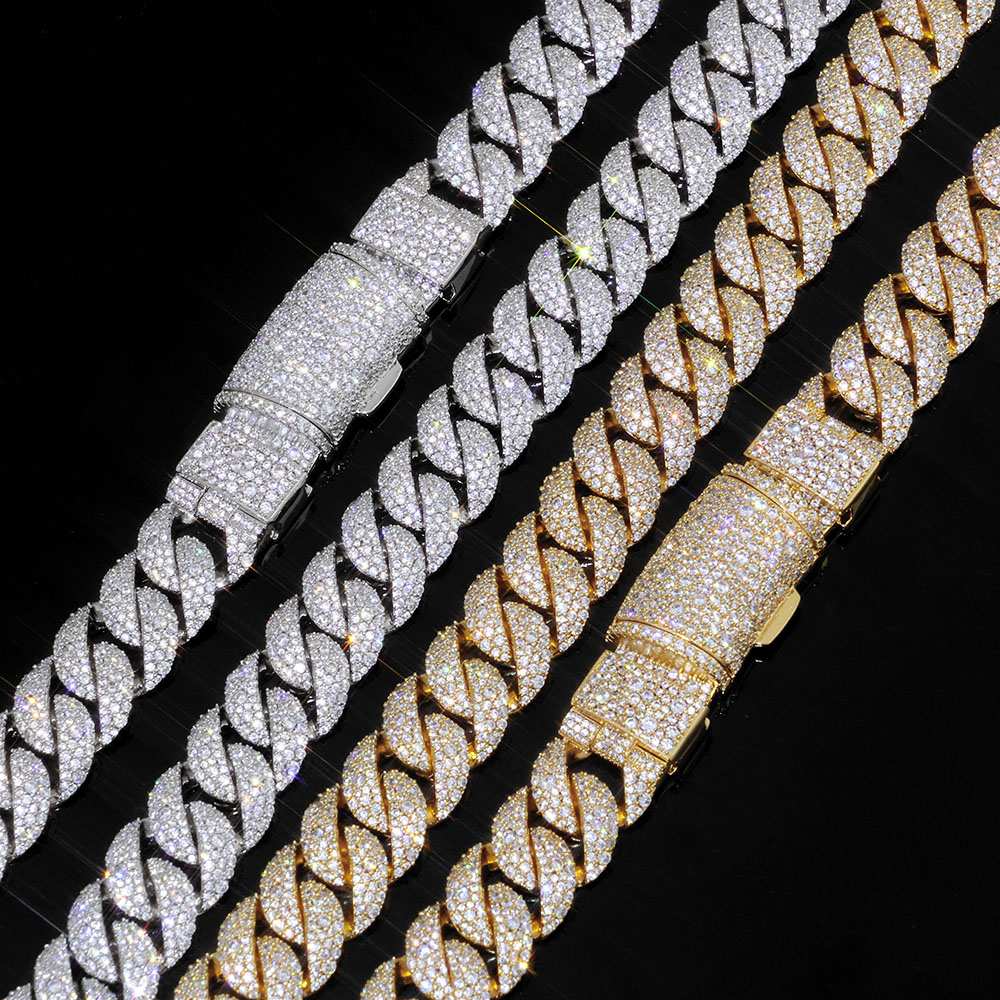 Iced out 14mm 3 Row Diamond Cu - đánh giá và giá Hip Hop Chain Necklace
