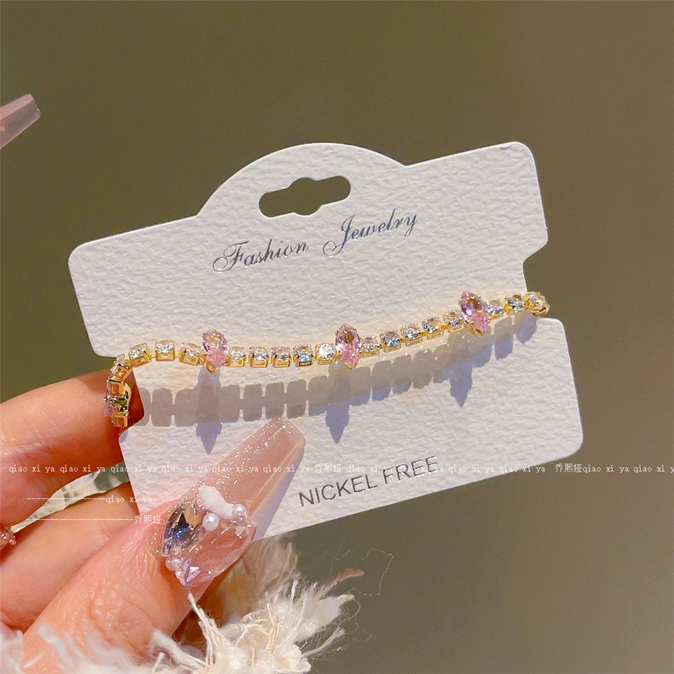 Pink Full Diamand Zircon Brace - đánh giá và giá Best Jewelry Watches Women