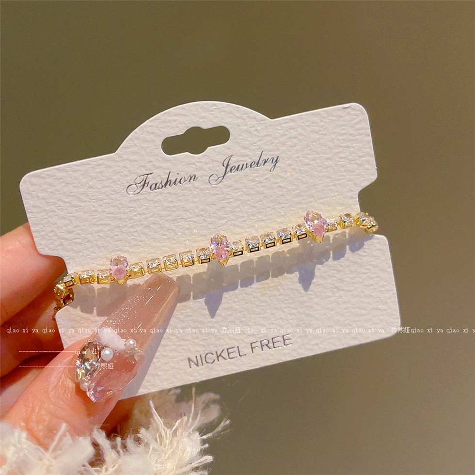 Pink Full Diamand Zircon Brace - đánh giá và giá Best Jewelry Watches Women