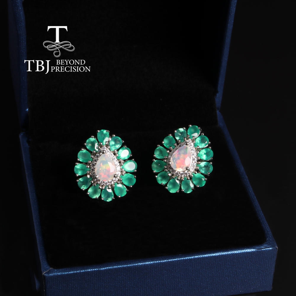 Pear-shaped Multi-gems Design  - đánh giá và giá Opal Earrings Dangle