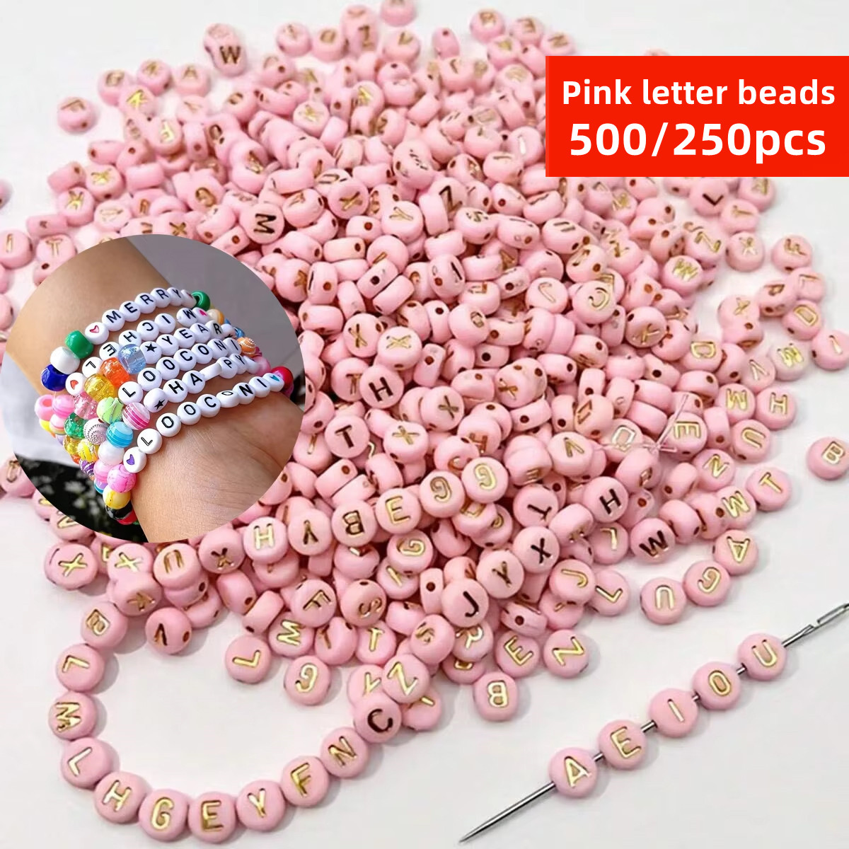 500/250pcs 7mm Pink Letter, Va - đánh giá và giá Jewelry Quotes
