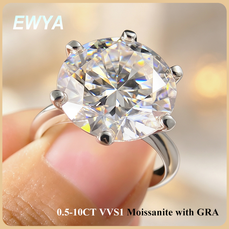 EWYA GRA Certified 0.5-10CT D  - đánh giá và giá Sterling Silver Ring